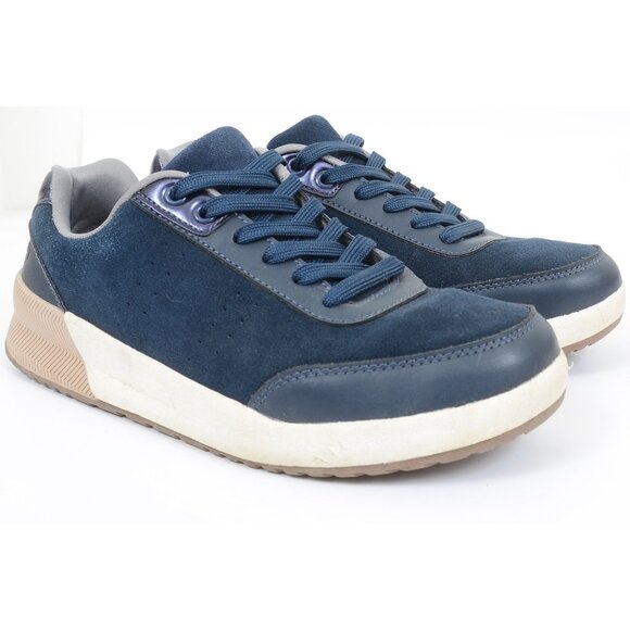 Lands' End Errand Runner Trainers Blue Suede Leather Sneakers Women's 8B Comfy - Picture 3 of 12